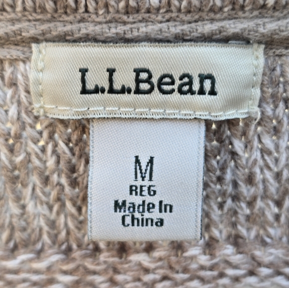 L.L. Bean 100% Cotton Women's Striped Crew Neck Knit Sweater Size M Style 300172 - Picture 3 of 5